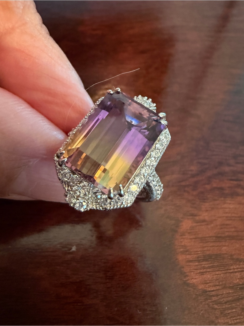 NWOT JUDITH RIPKA STERLING SILVER AMETRINE & DMQ RING, size 5.25  gorgeous!